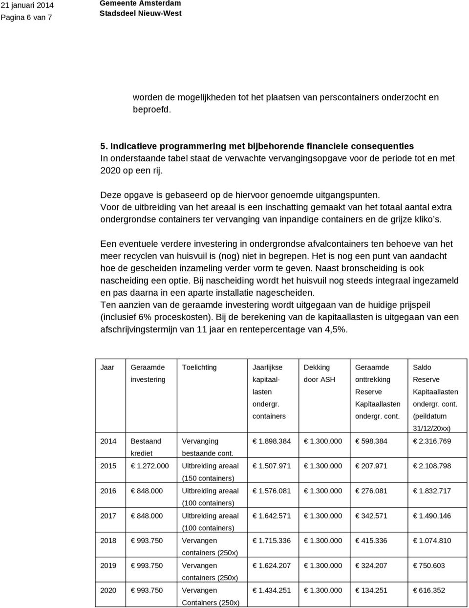 Deze opgave is gebaseerd op de hiervoor genoemde uitgangspunten.