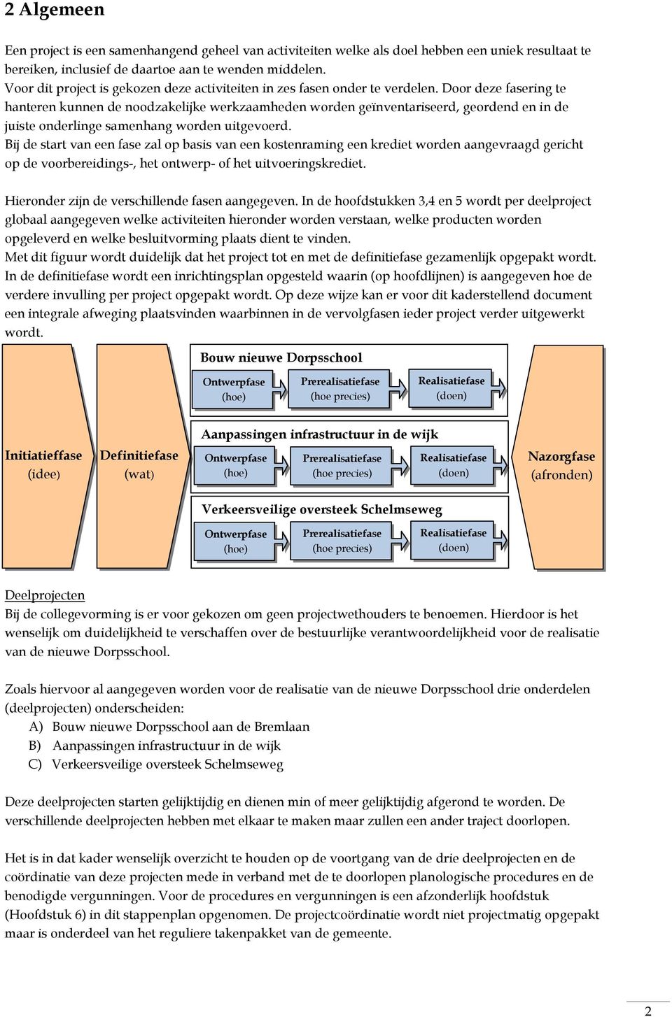 Door deze fasering te hanteren kunnen de noodzakelijke werkzaamheden worden geïnventariseerd, geordend en in de juiste onderlinge samenhang worden uitgevoerd.