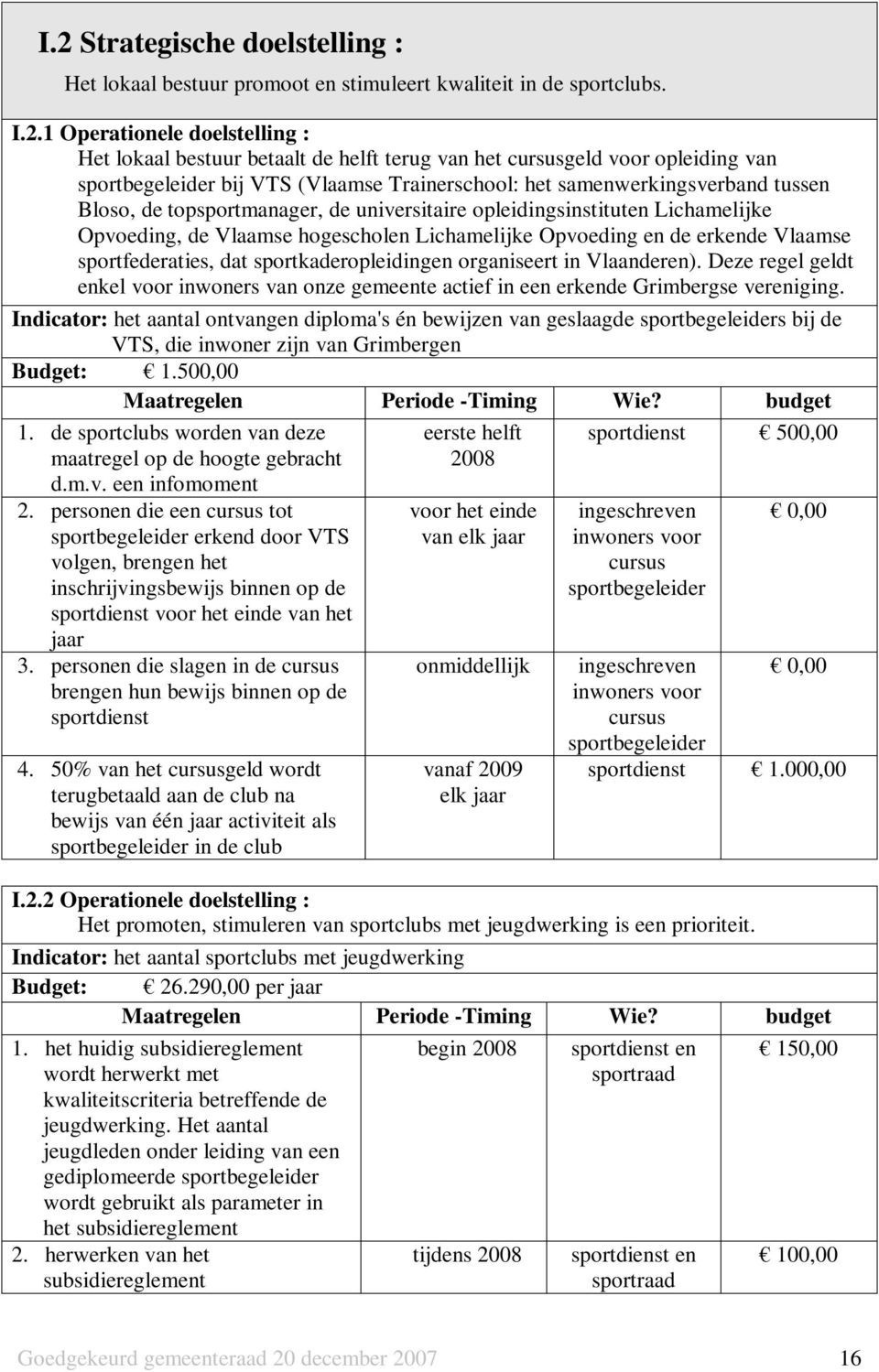 hogescholen Lichamelijke Opvoeding en de erkende Vlaamse sportfederaties, dat sportkaderopleidingen organiseert in Vlaanderen).