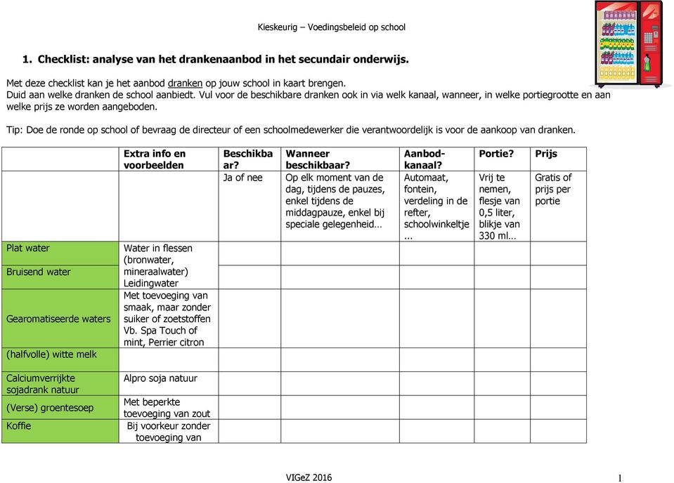 Tip: Doe de ronde op school of bevraag de directeur of een schoolmedewerker die verantwoordelijk is voor de aankoop van dranken.