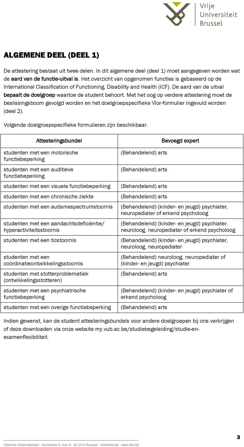 Met het oog op verdere attestering moet de beslissingsboom gevolgd worden en het doelgroepspecifieke Vlor-formulier ingevuld worden (deel 2).