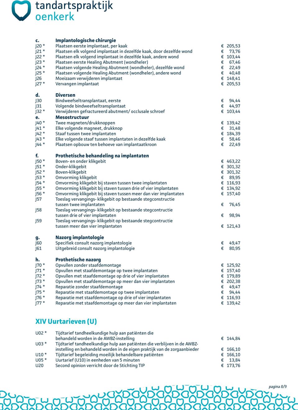 Abutment (wondheler), andere wond 40,48 J26 Moeizaam verwijderen implantaat 148,41 J27 * Vervangen implantaat 205,53 d.