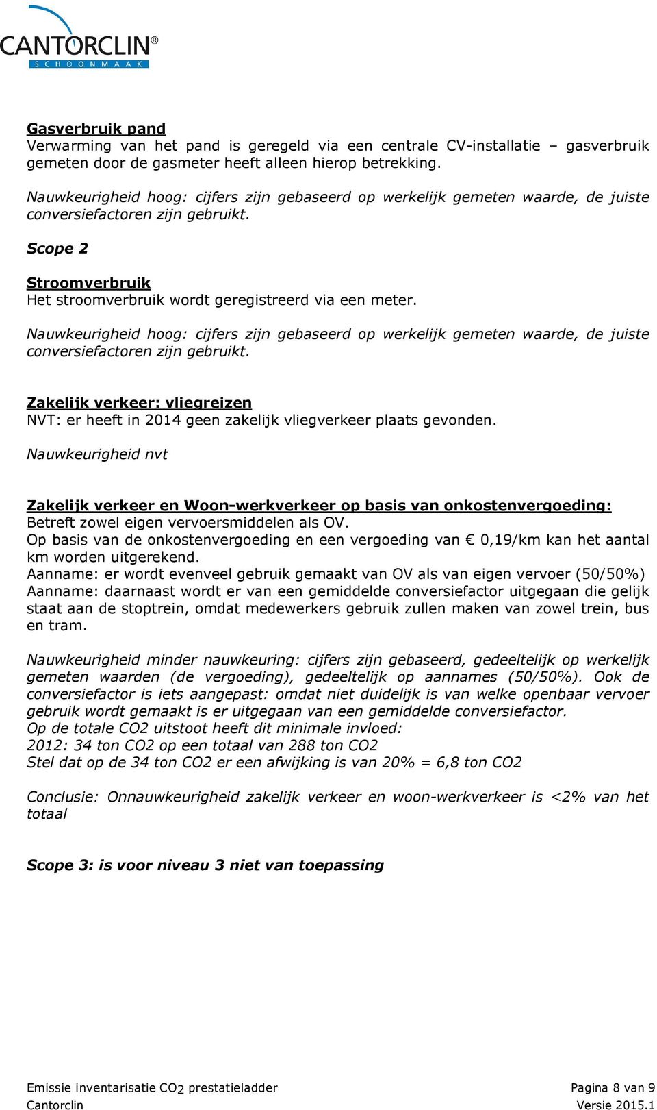 Nauwkeurigheid hoog: cijfers zijn gebaseerd op werkelijk gemeten waarde, de juiste conversiefactoren zijn gebruikt.