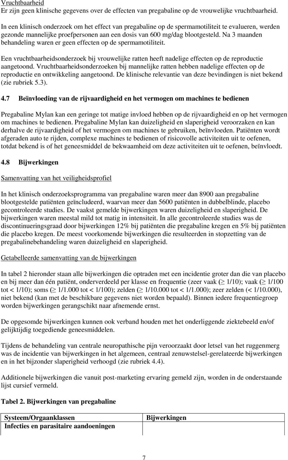 Na 3 maanden behandeling waren er geen effecten op de spermamotiliteit. Een vruchtbaarheidsonderzoek bij vrouwelijke ratten heeft nadelige effecten op de reproductie aangetoond.