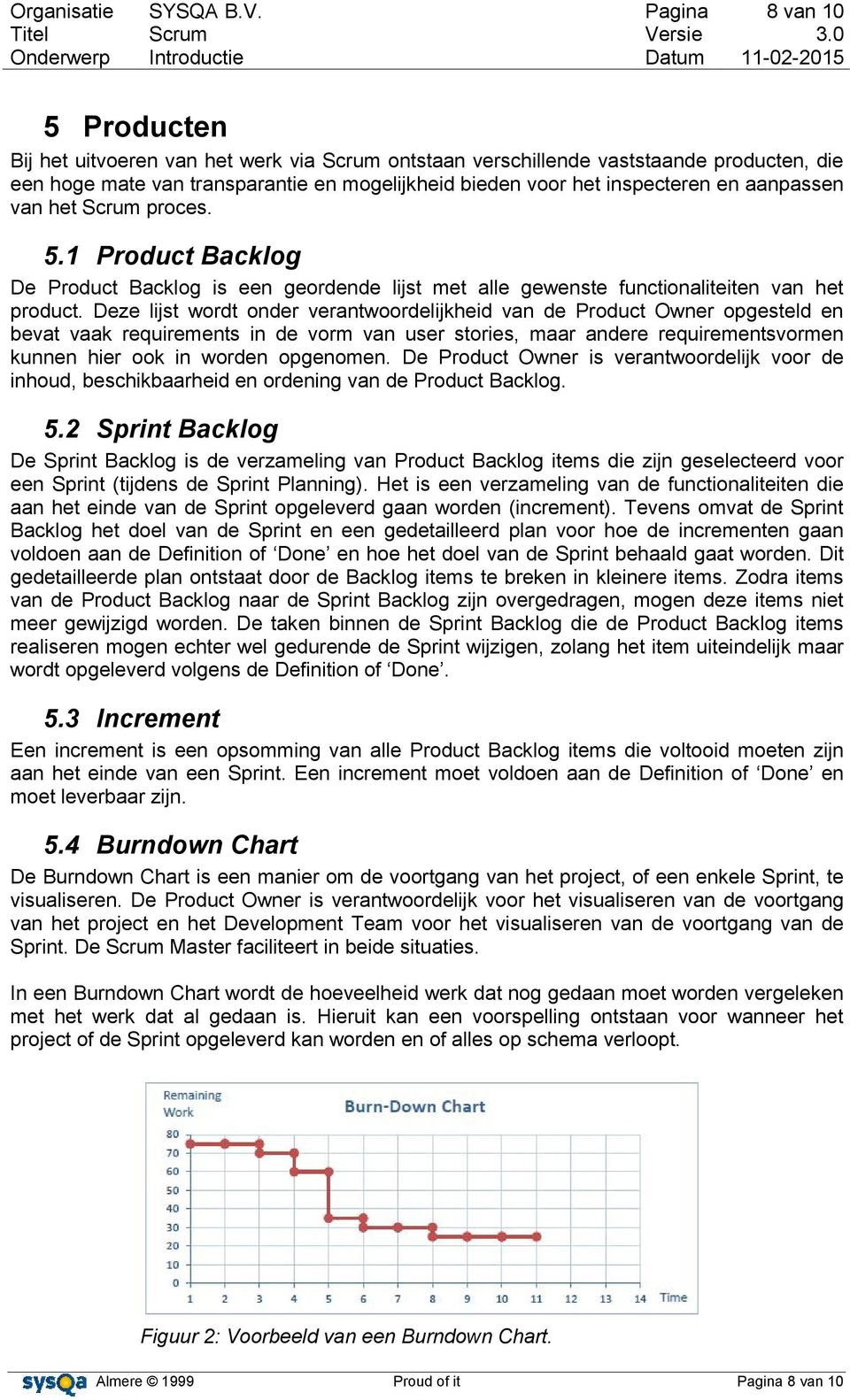 aanpassen van het Scrum proces. 5.1 Product Backlog De Product Backlog is een geordende lijst met alle gewenste functionaliteiten van het product.