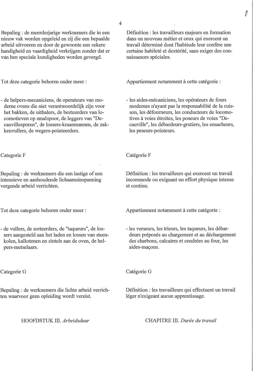 Définition: les travailleurs majeurs en formation dans un nouveau métier et ceux qui exercent un travail déterminé dont l'habitude leur confère une certaine habileté et dextérité, sans exiger des