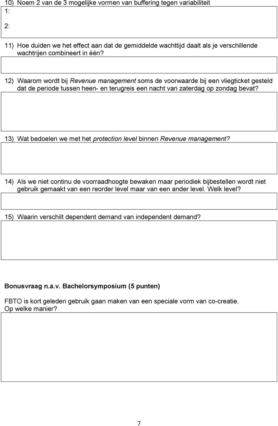 13) Wat bedoelen we met het protection level binnen Revenue management?