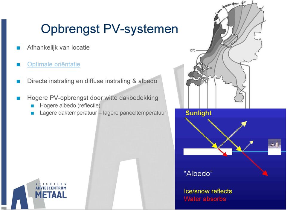 albedo Hogere PV-opbrengst door witte dakbedekking Hogere