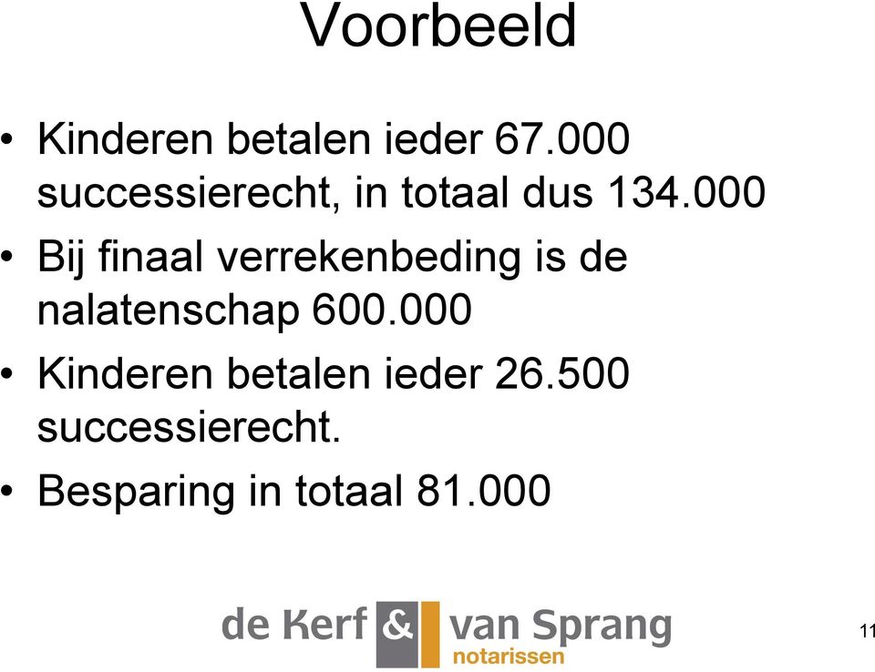 000 Bij finaal verrekenbeding is de nalatenschap