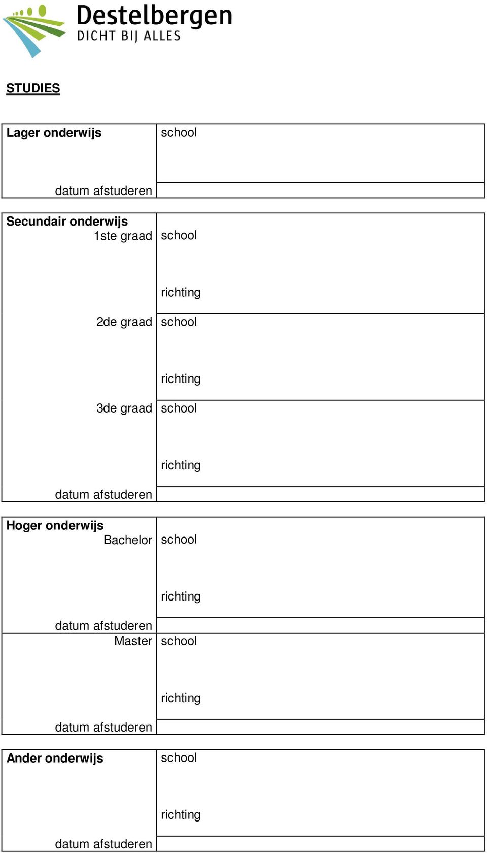 school 3de graad school Hoger onderwijs