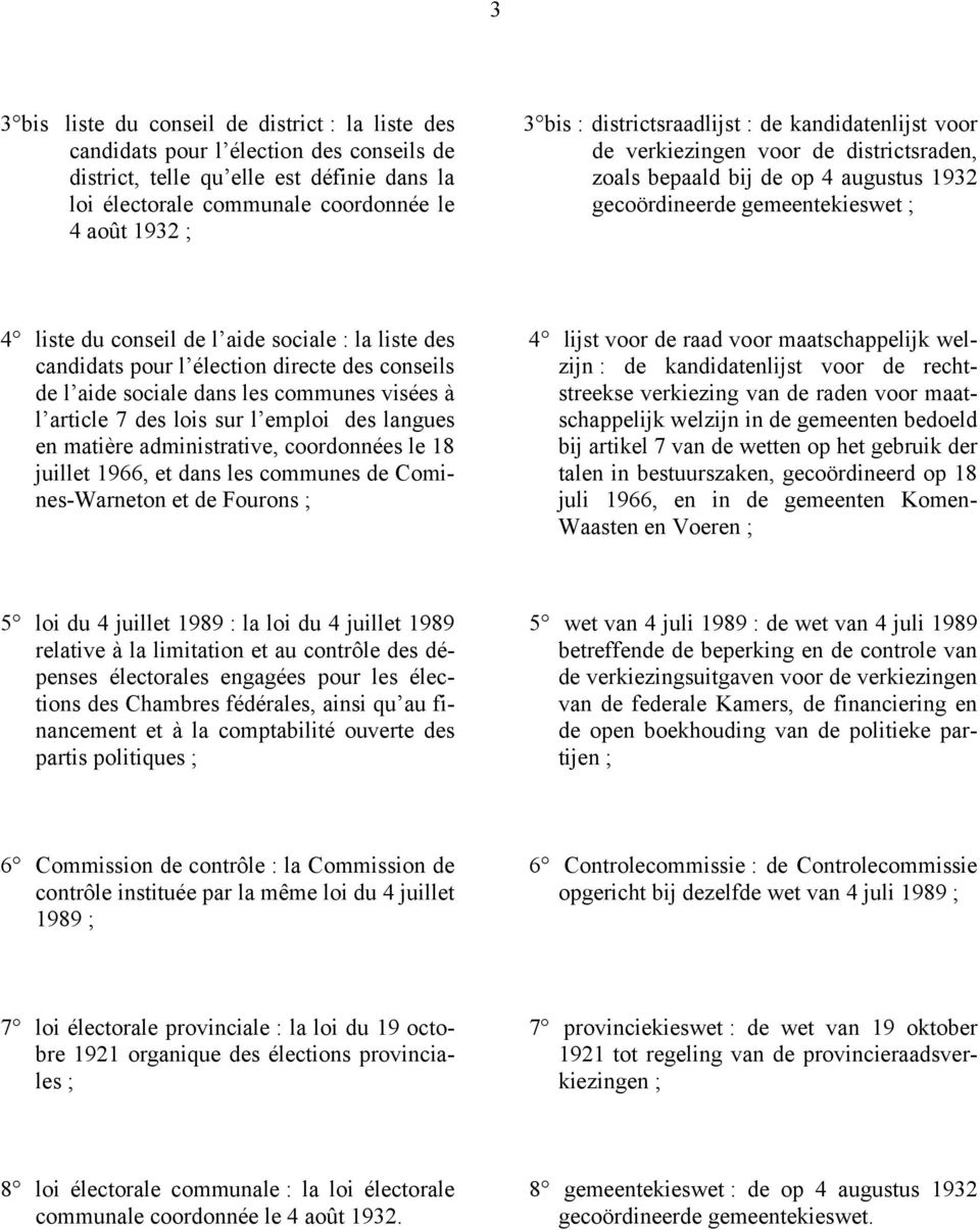 liste des candidats pour l élection directe des conseils de l aide sociale dans les communes visées à l article 7 des lois sur l emploi des langues en matière administrative, coordonnées le 18