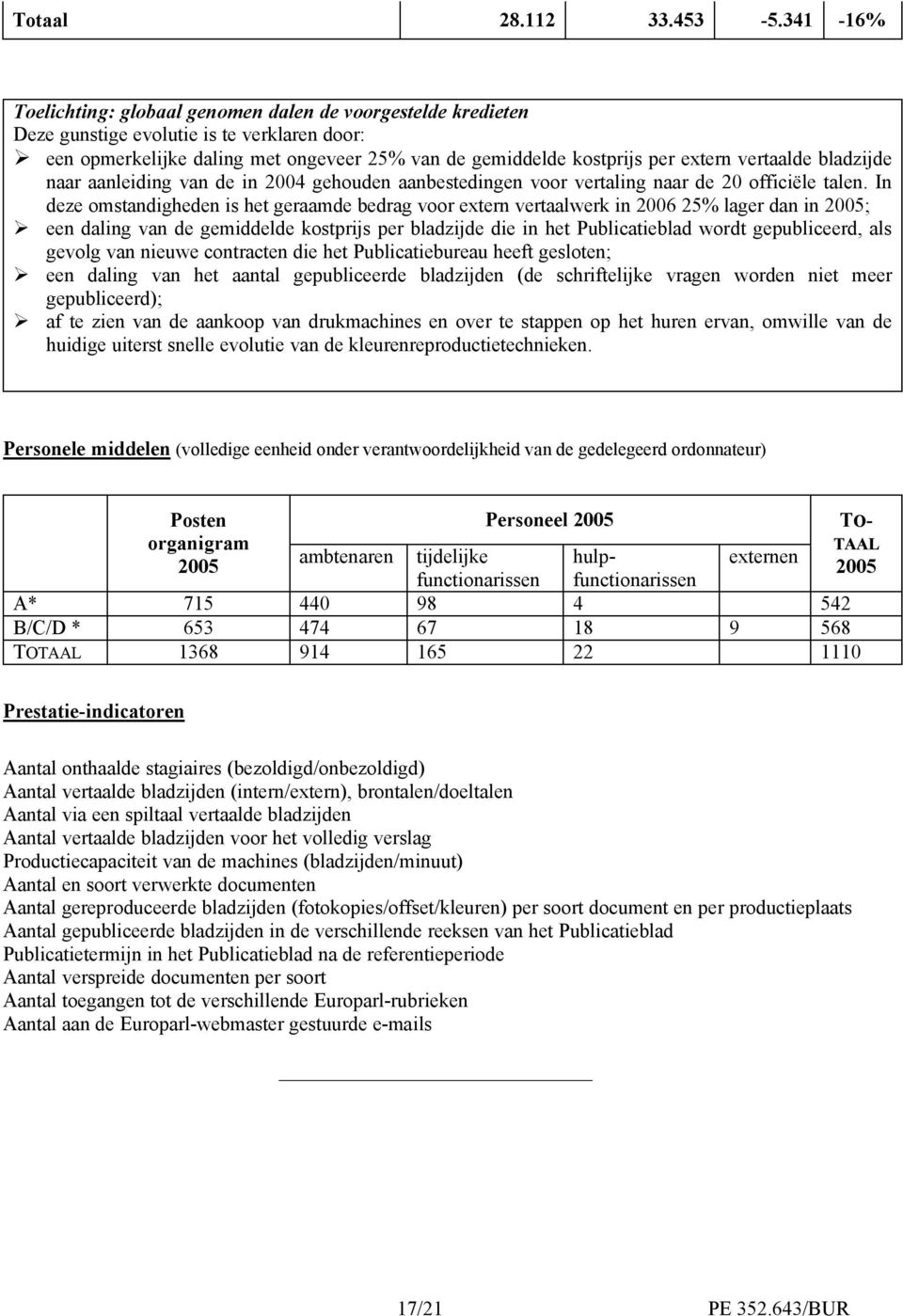 vertaalde bladzijde naar aanleiding van de in 2004 gehouden aanbestedingen voor vertaling naar de 20 officiële talen.