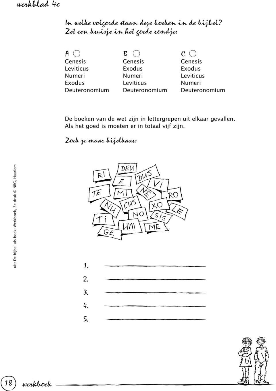 Exodus Leviticus Numeri Deuteronomium Deuteronomium Deuteronomium De boeken van de wet zijn in lettergrepen uit