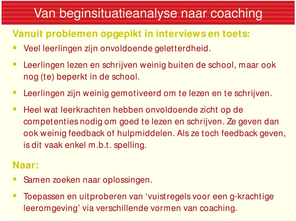 Heel wat leerkrachten hebben onvoldoende zicht op de competenties nodig om goed te lezen en schrijven. Ze geven dan ook weinig feedback of hulpmiddelen.