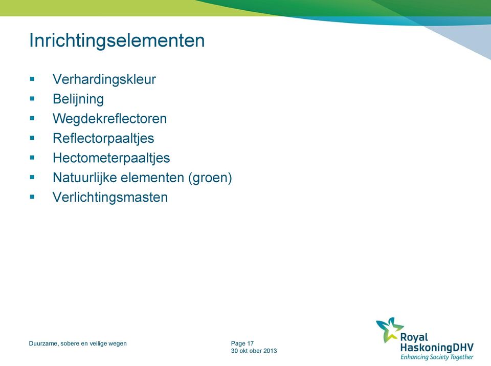 Hectometerpaaltjes Natuurlijke elementen (groen)