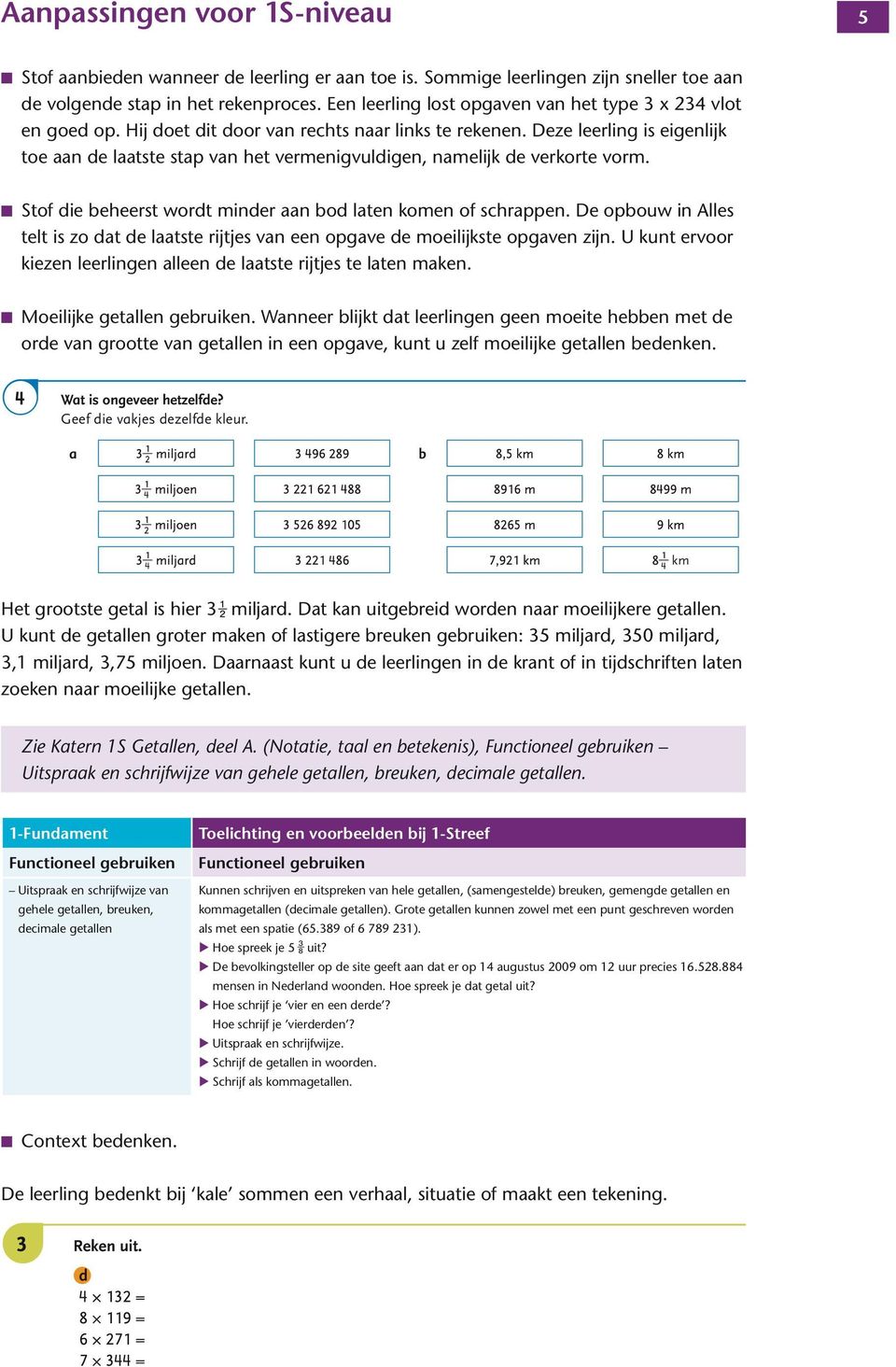 Deze leerling is eigenlijk toe aan de laatste stap van het vermenigvuldigen, namelijk de verkorte vorm. Stof die beheerst wordt minder aan bod laten komen of schrappen.