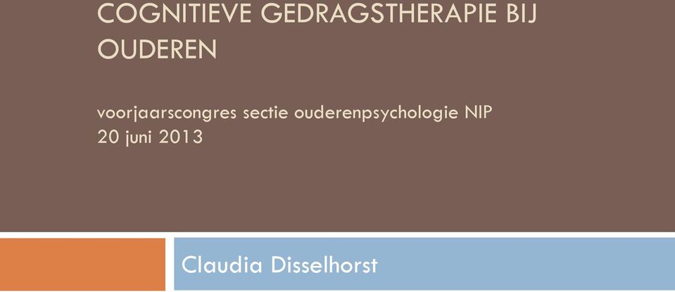 sectie ouderenpsychologie NIP