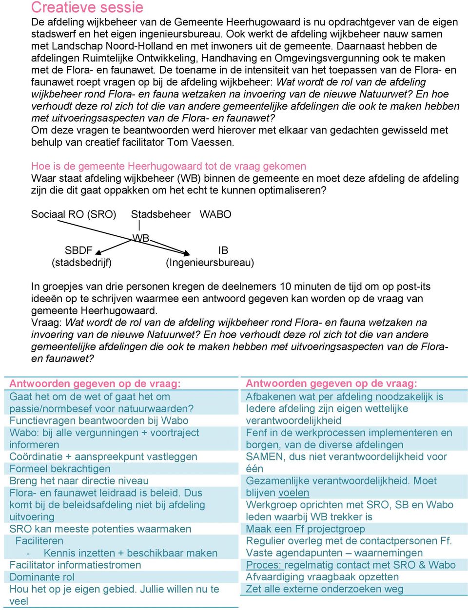 Daarnaast hebben de afdelingen Ruimtelijke Ontwikkeling, Handhaving en Omgevingsvergunning ook te maken met de Flora- en faunawet.