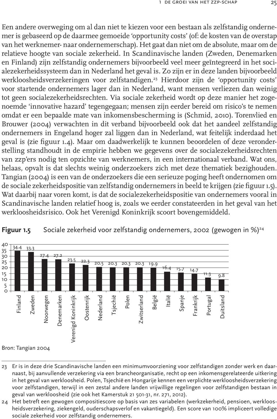 In Scandinavische landen (Zweden, Denemarken en Finland) zijn zelfstandig ondernemers bijvoorbeeld veel meer geïntegreerd in het socialezekerheidssysteem dan in Nederland het geval is.
