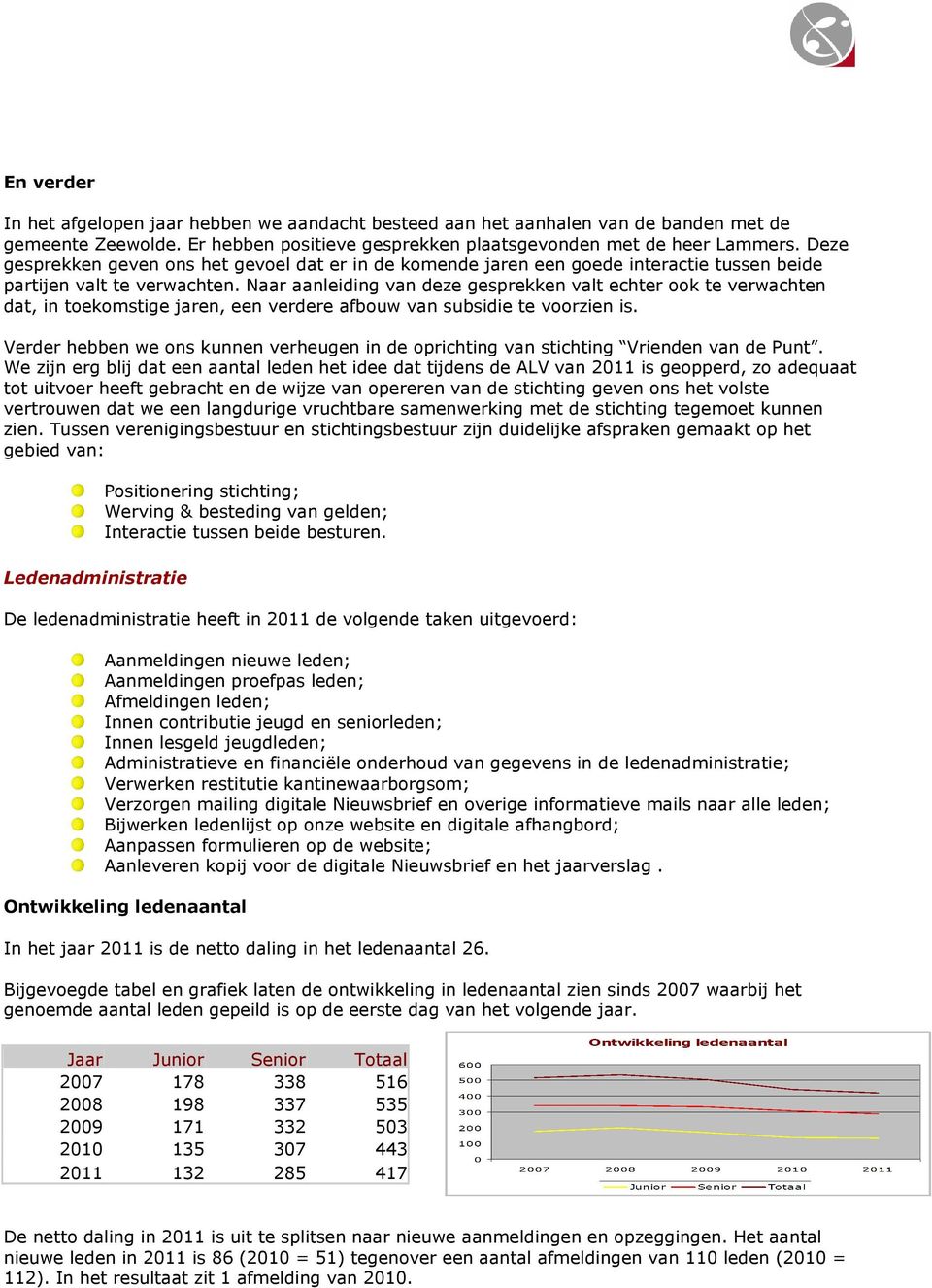 Naar aanleiding van deze gesprekken valt echter ook te verwachten dat, in toekomstige jaren, een verdere afbouw van subsidie te voorzien is.