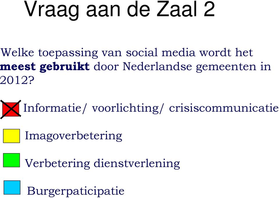 2012? Informatie/ voorlichting/ crisiscommunicatie