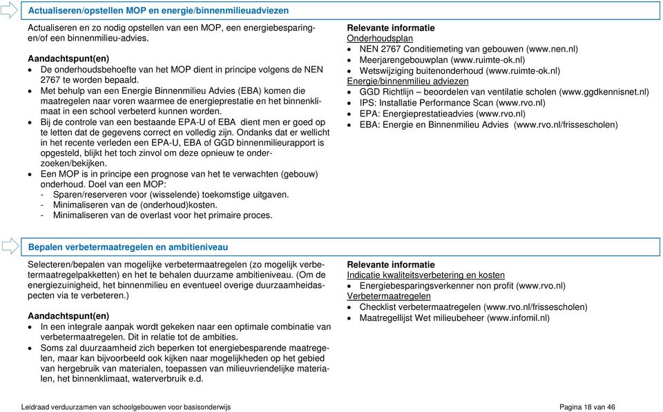 Met behulp van een Energie Binnenmilieu Advies (EBA) komen die maatregelen naar voren waarmee de energieprestatie en het binnenklimaat in een school verbeterd kunnen worden.