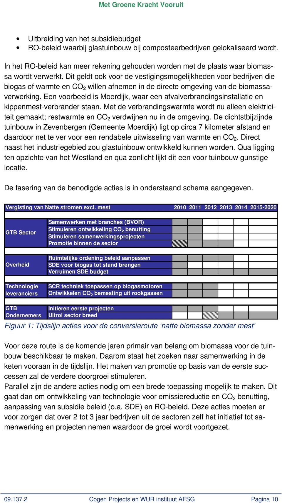 Dit geldt ook voor de vestigingsmogelijkheden voor bedrijven die biogas of warmte en CO 2 willen afnemen in de directe omgeving van de biomassaverwerking.