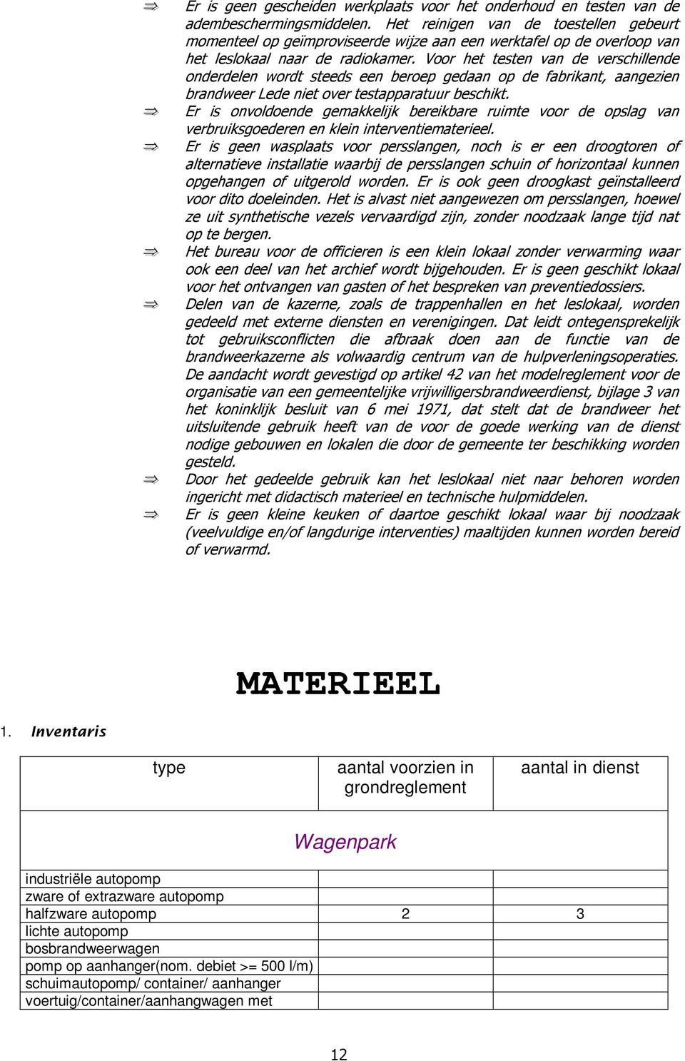 Voor het teste va de verschillede oderdele wordt steeds ee beroep gedaa op de fabrikat, aagezie bradweer Lede iet over testapparatuur beschikt.