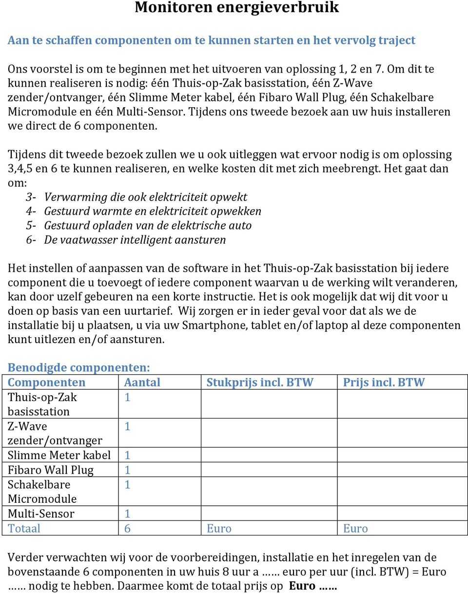 Tijdens ons tweede bezoek aan uw huis installeren we direct de 6 componenten.