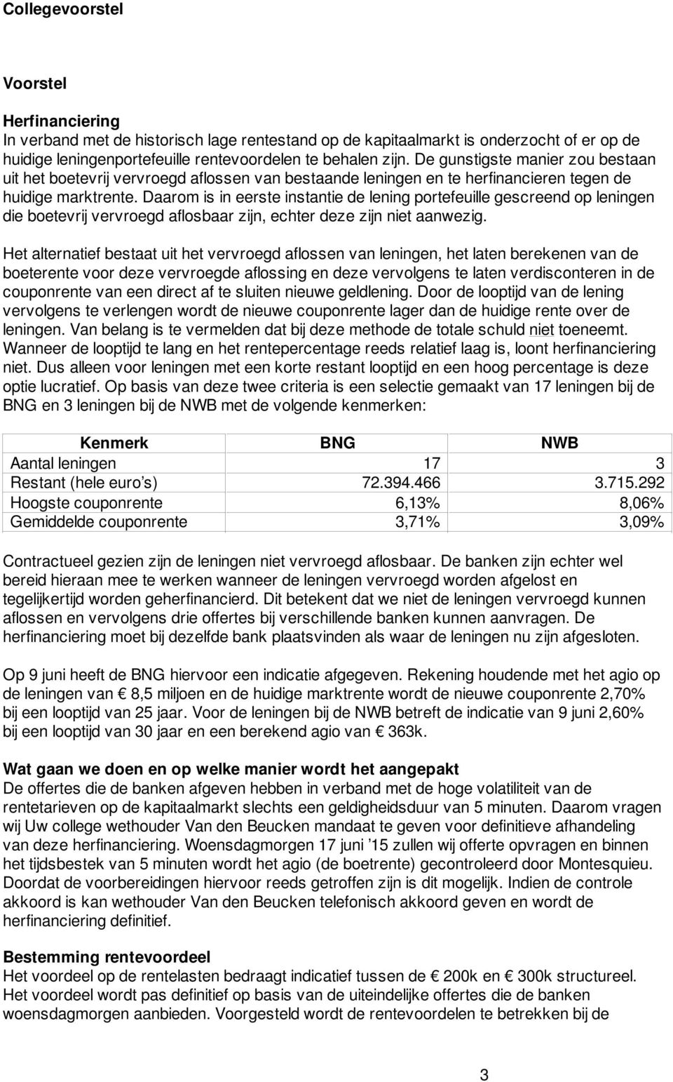 boetevrij vervroegd aflosbaar zijn, echter deze zijn niet aanwezig Het alternatief bestaat uit het vervroegd aflossen van leningen, het laten berekenen van de boeterente voor deze vervroegde