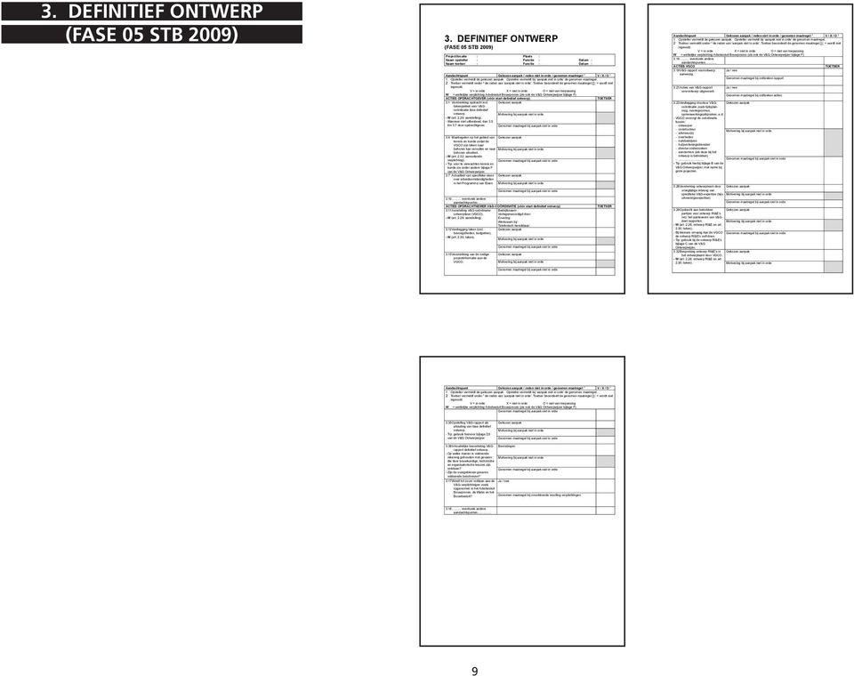 2 ingevuld. ACTIES OPDRACHTGEVER (vóór start definitief ontwerp) 3.1 Verstrekking opdracht incl. takenpakket voor V&Gcoördinatie fase definitief ontwerp. - Wanneer niet uitbesteed, dan 3.5 t/m 3.