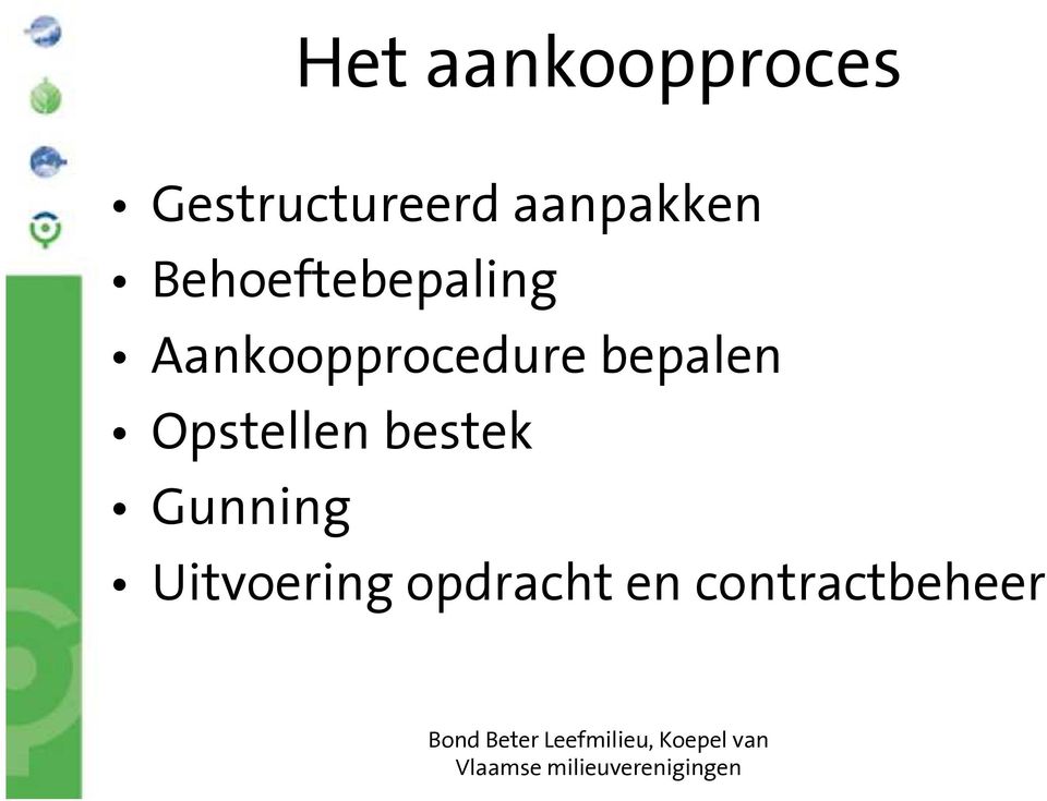 Aankoopprocedure bepalen Opstellen