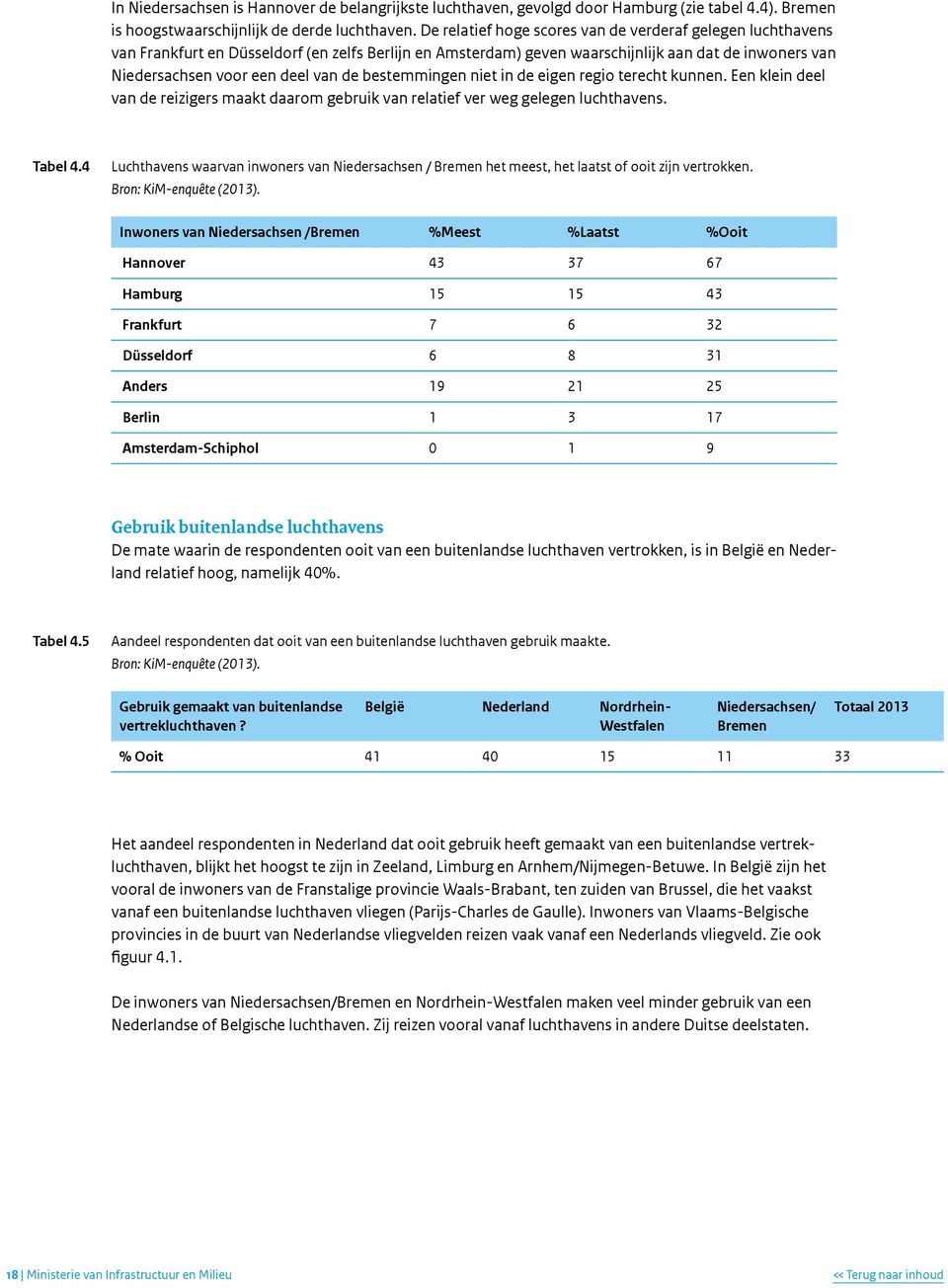 bestemmingen niet in de eigen regi terecht kunnen. Een klein deel van de reizigers maakt daarm gebruik van relatief ver weg gelegen luchthavens. Tabel 4.