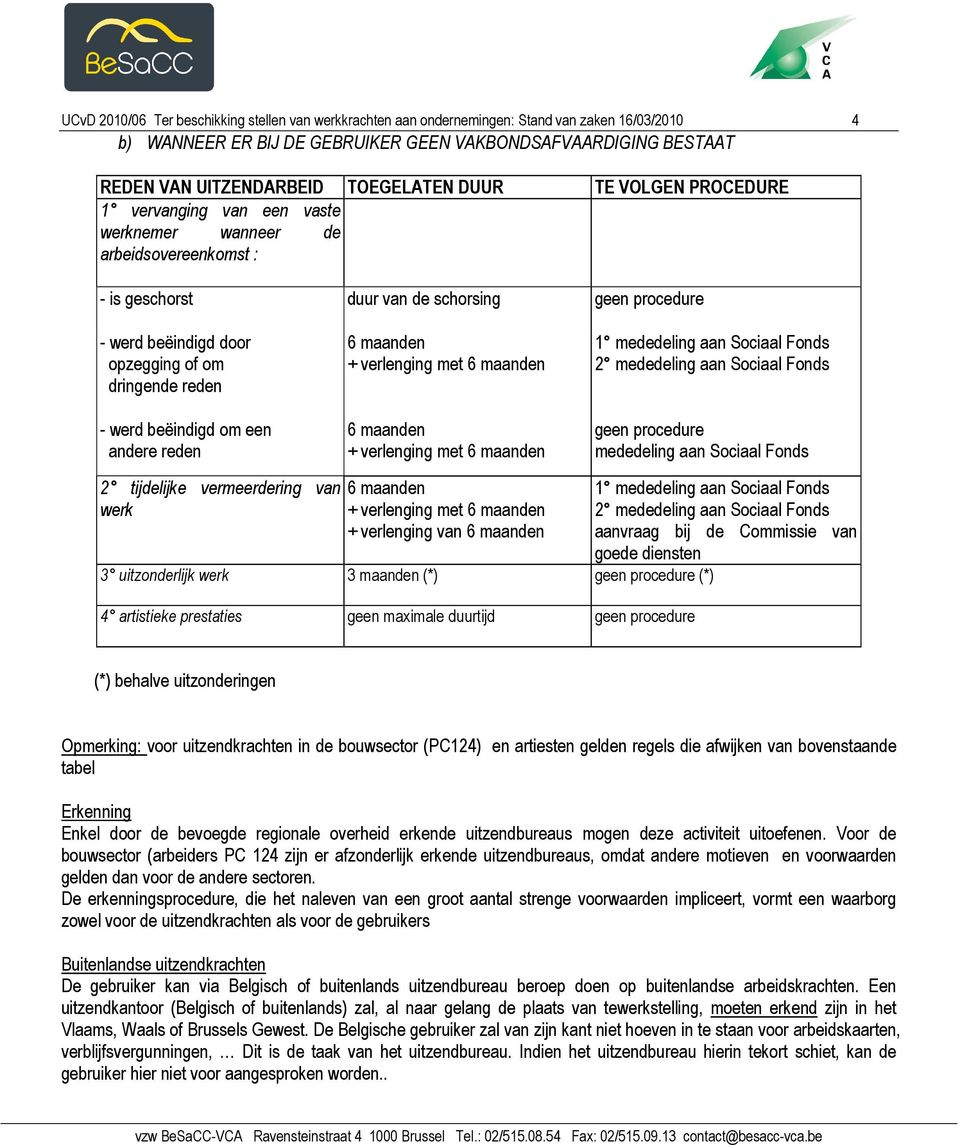 dringende reden - werd beëindigd om een andere reden 6 maanden 6 maanden 1 mededeling aan Sociaal Fonds 2 mededeling aan Sociaal Fonds geen procedure mededeling aan Sociaal Fonds 2 tijdelijke