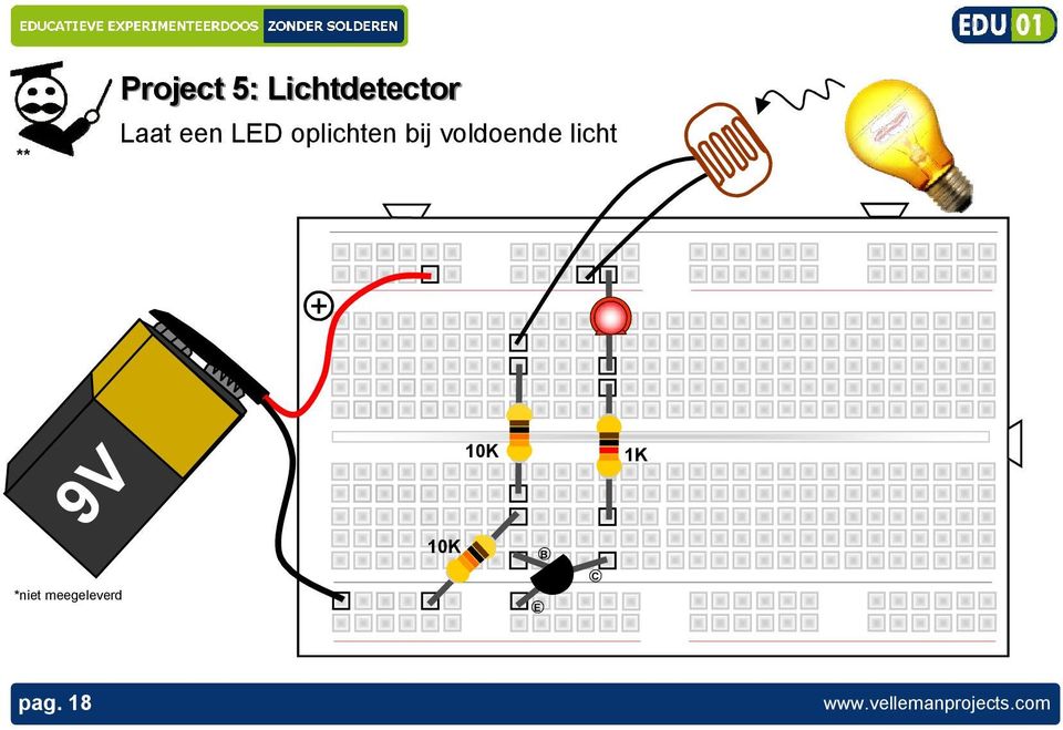 voldoende licht 10K 1K 10K B *niet