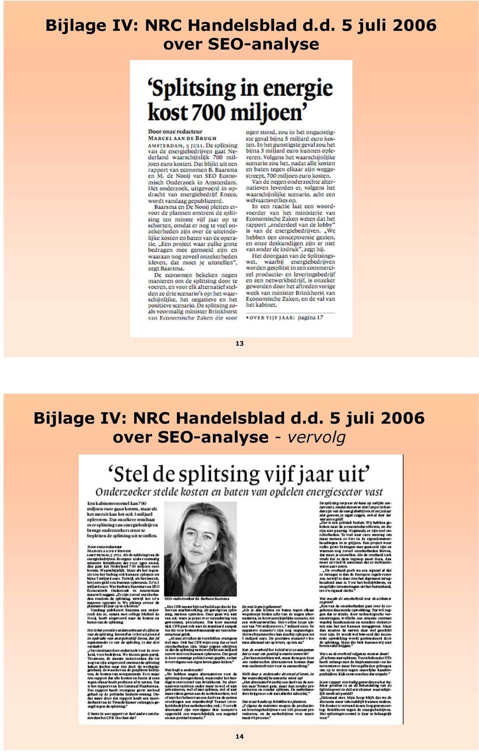 d.d. 5 juli 2006 over SEO-analyse
