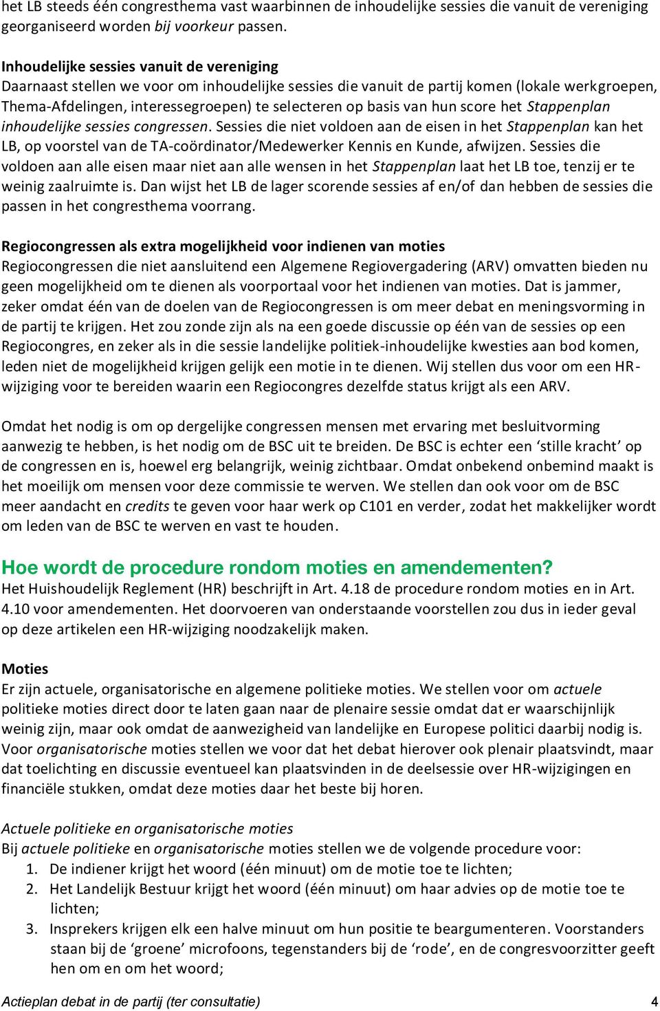 van hun score het Stappenplan inhoudelijke sessies congressen.