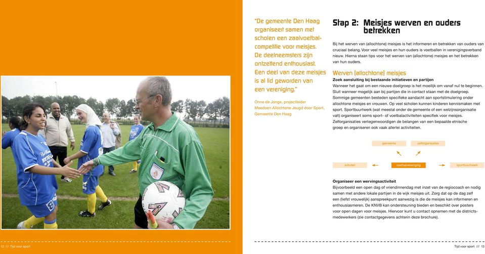 Onne de Jonge, projectleider Meedoen Allochtone Jeugd door Sport, Gemeente Den Haag Stap 2: Meisjes werven en ouders betrekken Bij het werven van (allochtone) meisjes is het informeren en betrekken