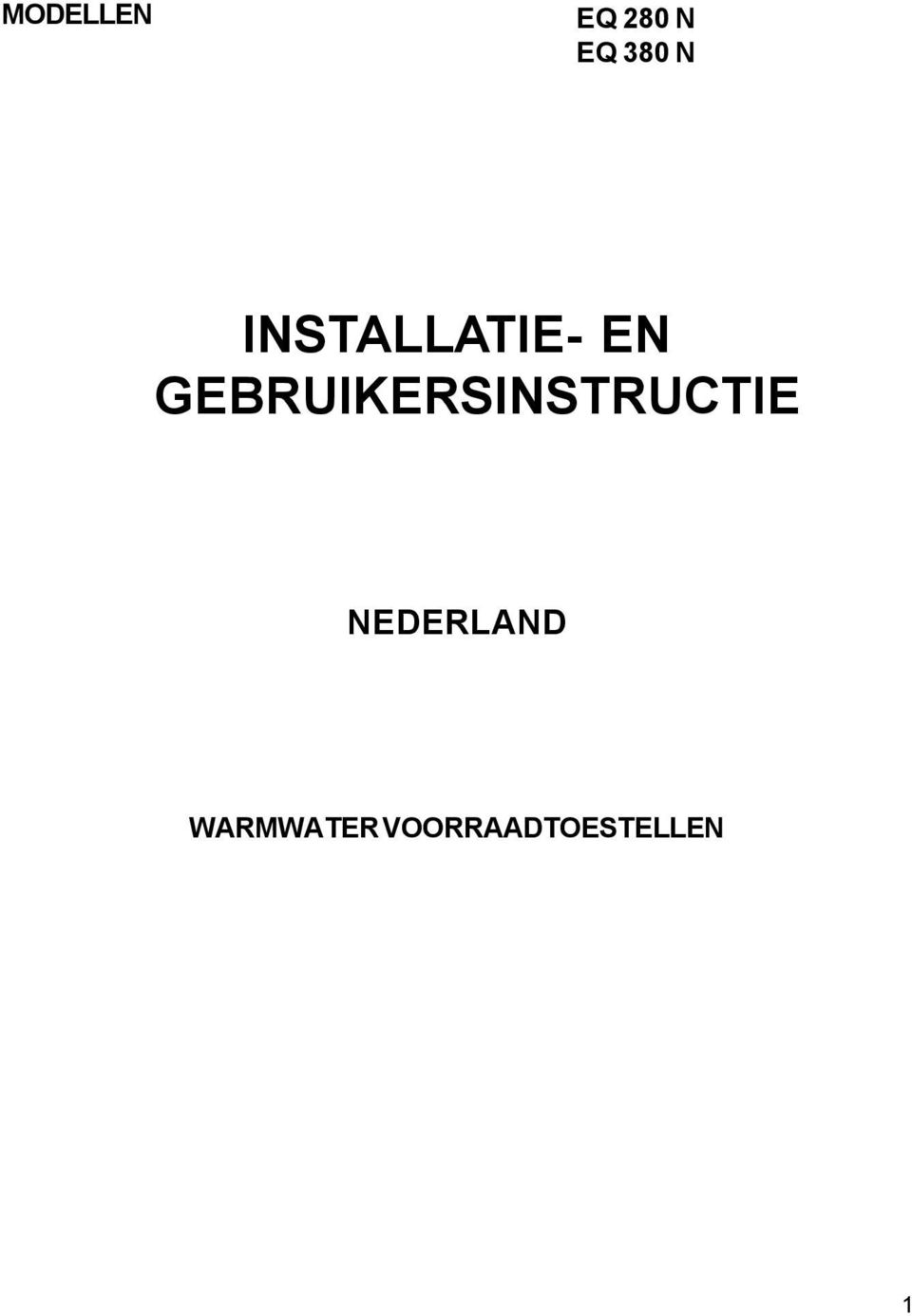 GEBRUIKERSINSTRUCTIE