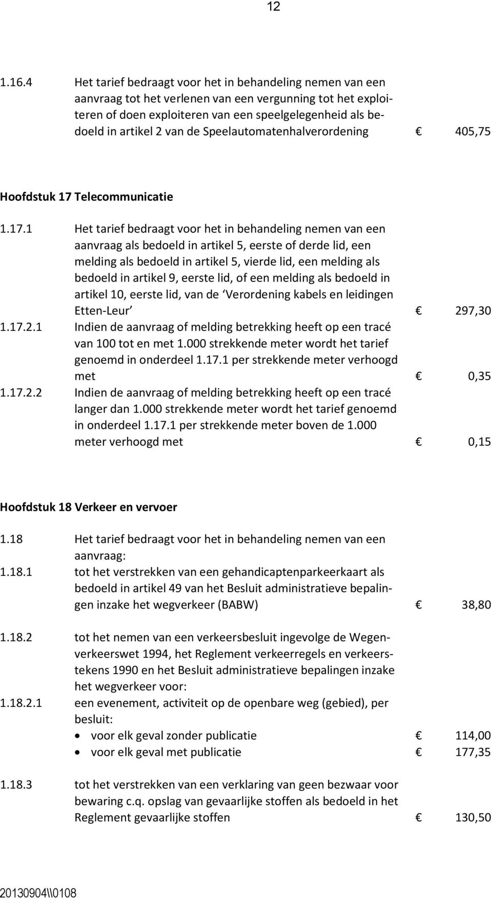 de Speelautomatenhalverordening 405,75 Hoofdstuk 17 