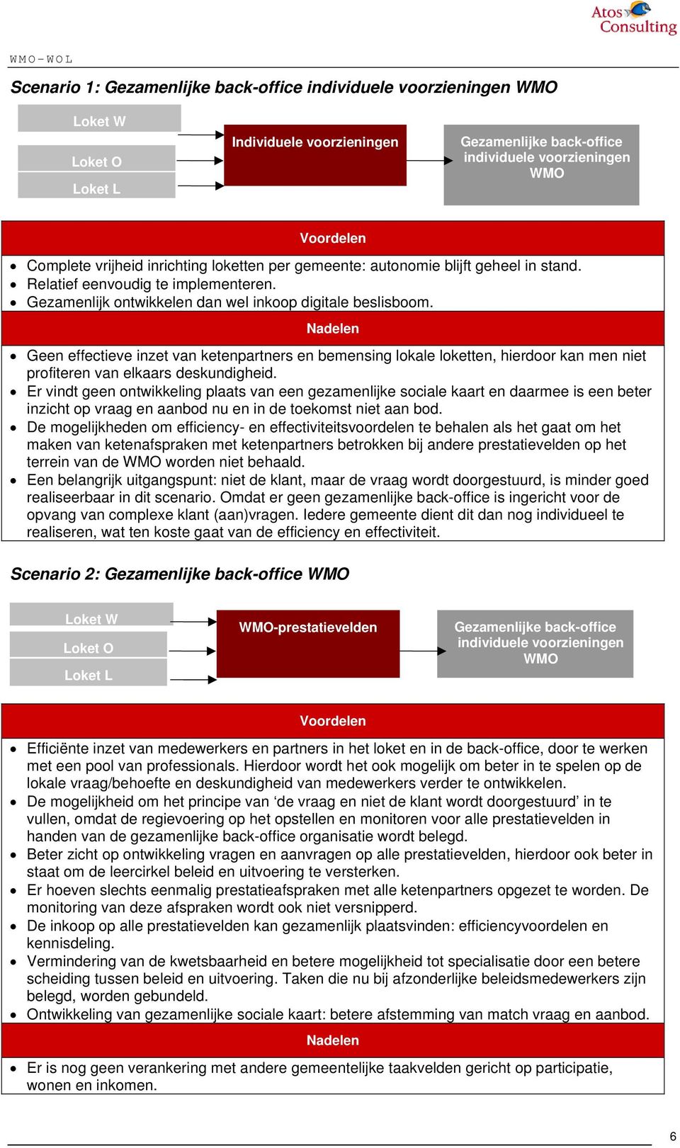 Nadelen Geen effectieve inzet van ketenpartners en bemensing lokale loketten, hierdoor kan men niet profiteren van elkaars deskundigheid.