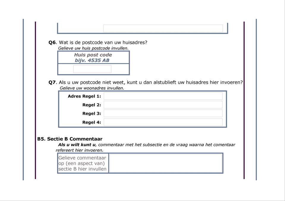 Adres Regel 1: Regel 2: Regel 3: Regel 4: B5.