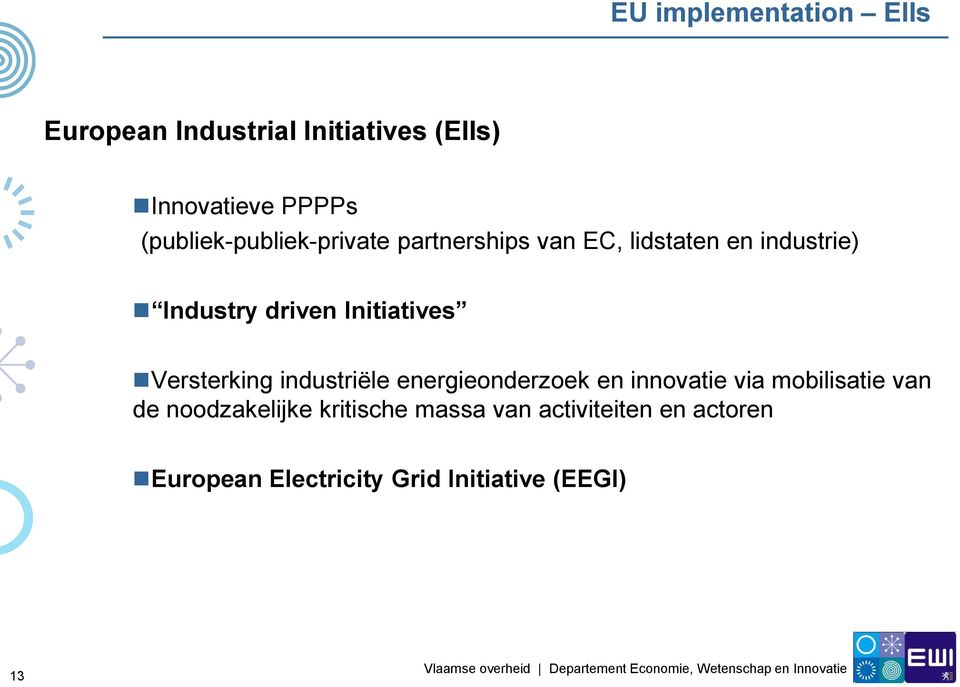 Initiatives Versterking industriële energieonderzoek en innovatie via mobilisatie van de