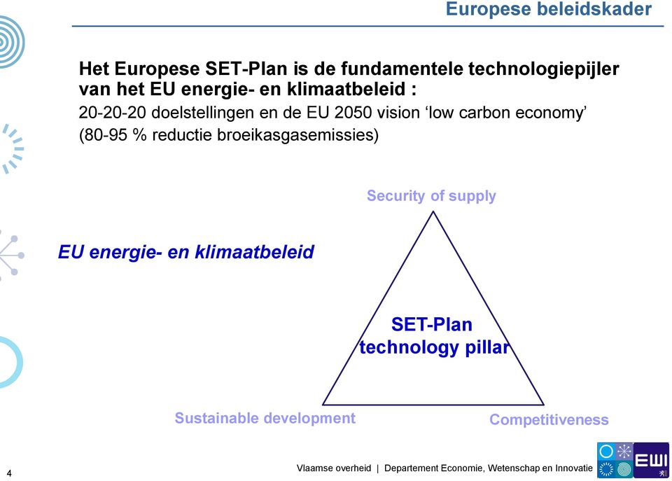 carbon economy (80-95 % reductie broeikasgasemissies) Security of supply EU energie-