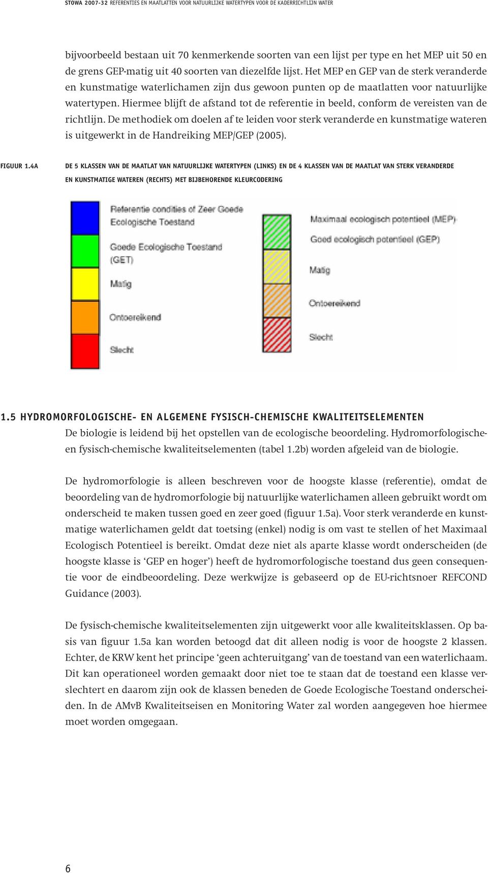 Het ME van sterk veranderde en kunstmatige waterlichamen wordt afgeleid van de maatlat van het meest gelijkende natuurlijke bijvoorbeeld watertype.