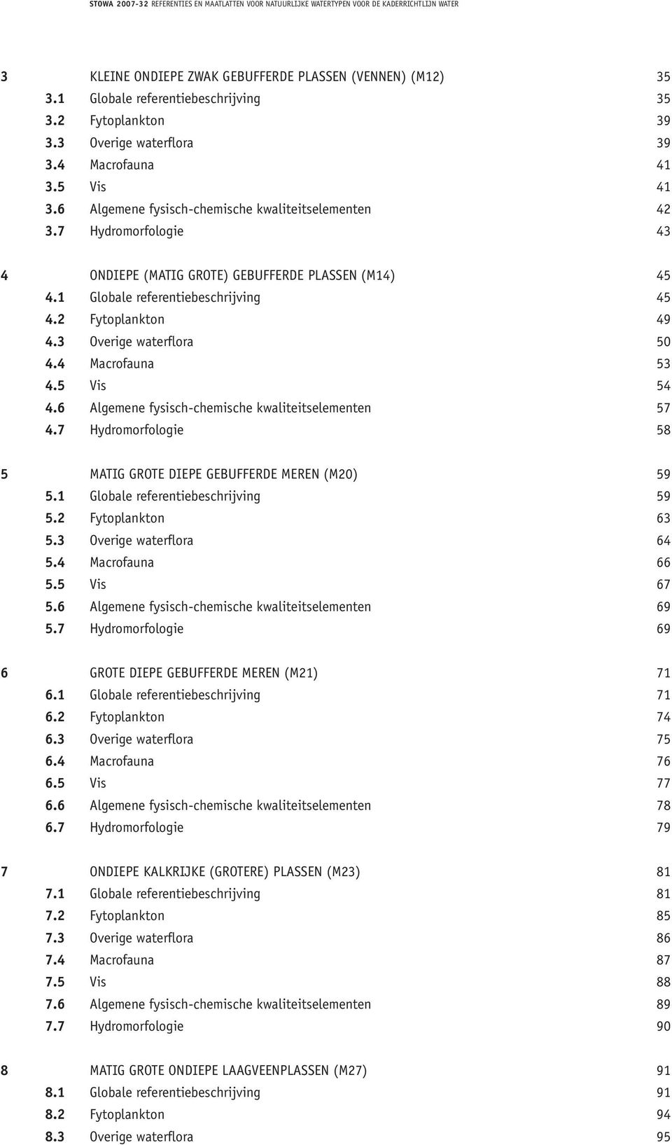 3 Overige waterflora 50 4.4 Macrofauna 53 4.5 Vis 54 4.6 Algemene fysisch-chemische kwaliteitselementen 57 4.7 Hydromorfologie 58 5 Matig grote diepe gebufferde meren (M20) 59 5.