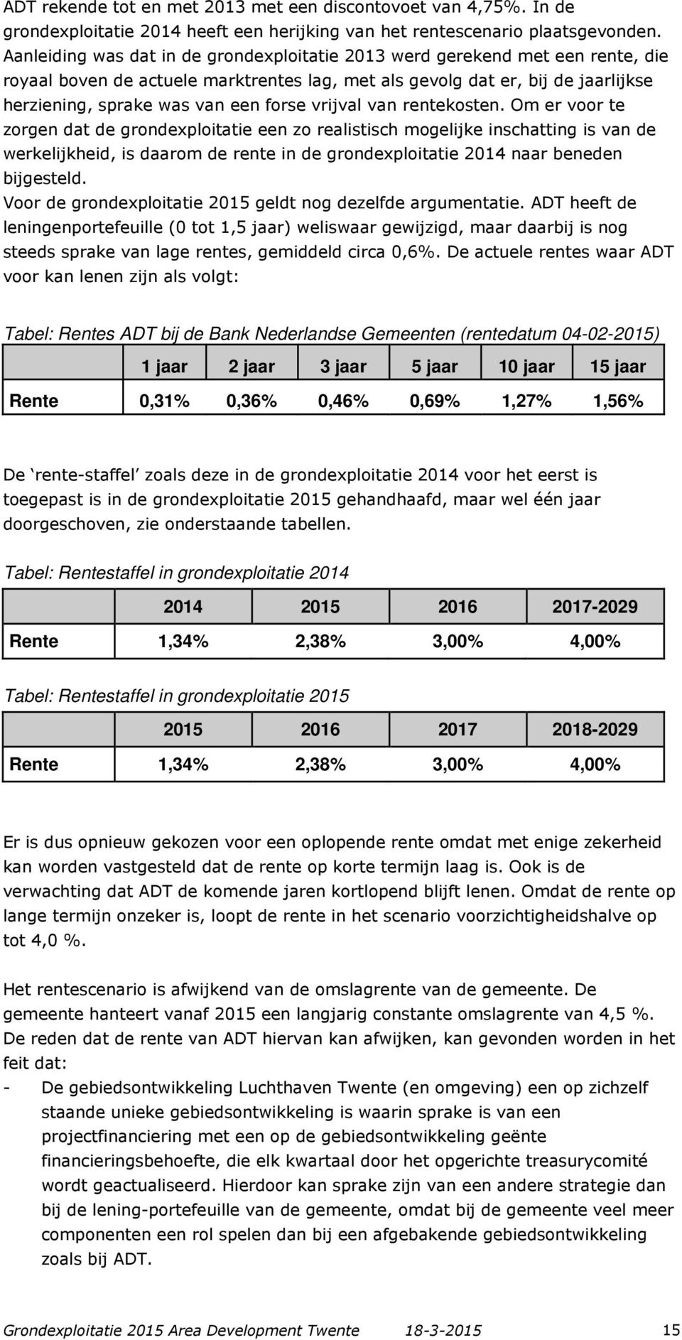 vrijval van rentekosten.