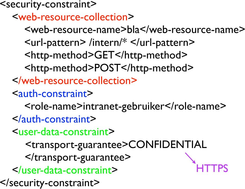 </web-resource-collection> <auth-constraint> <role-name>intranet-gebruiker</role-name> </auth-constraint>