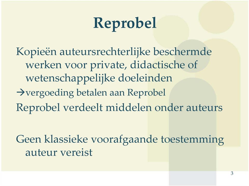 vergoeding betalen aan Reprobel Reprobel verdeelt middelen