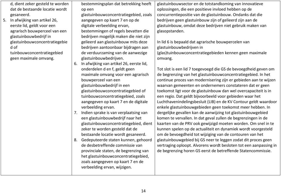 bestemmingsplan dat betrekking heeft op een glastuinbouwconcentratiegebied, zoals aangegeven op kaart 7 en op de digitale verbeelding ervan, bestemmingen of regels bevatten die bedrijven mogelijk